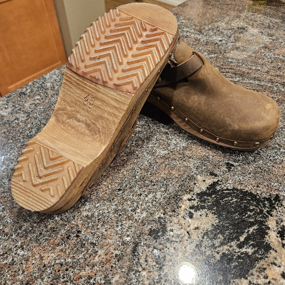 Sanita Kristel Womens Wood Clog Antique Brown, Size 40 W8.5/9 - Picture 8 of 10